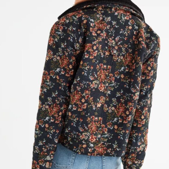 Blank NYC Tapestry Flight Floral Printed Bomber Jacket Size Large - Picture 2 of 15